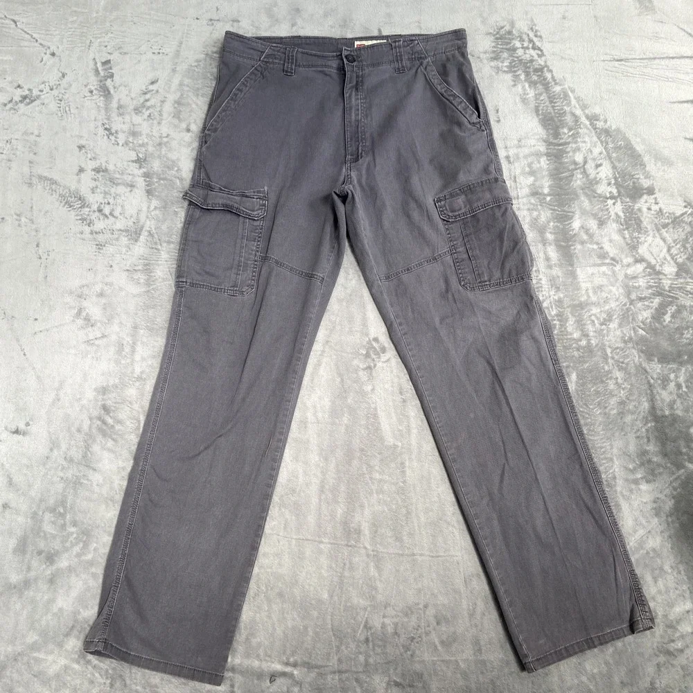 Wrangler Relaxed Fit‎ Cargo Pants Men's Size 34x34 Gray Work Pants